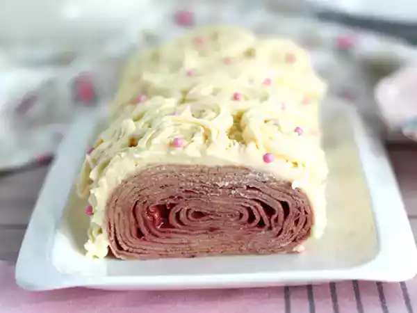Recept Witte chocolade-frambozencrêpe
