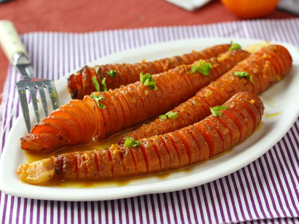 Wortelen met honing- en clementinesaus