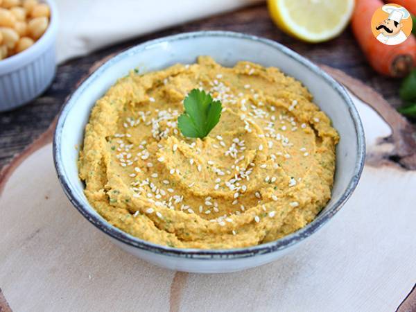 Wortelhummus met een vleugje zoetheid