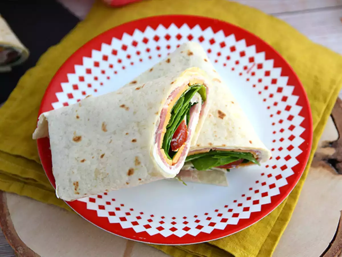Wraps met ham, cheddar en spinazie - foto 2