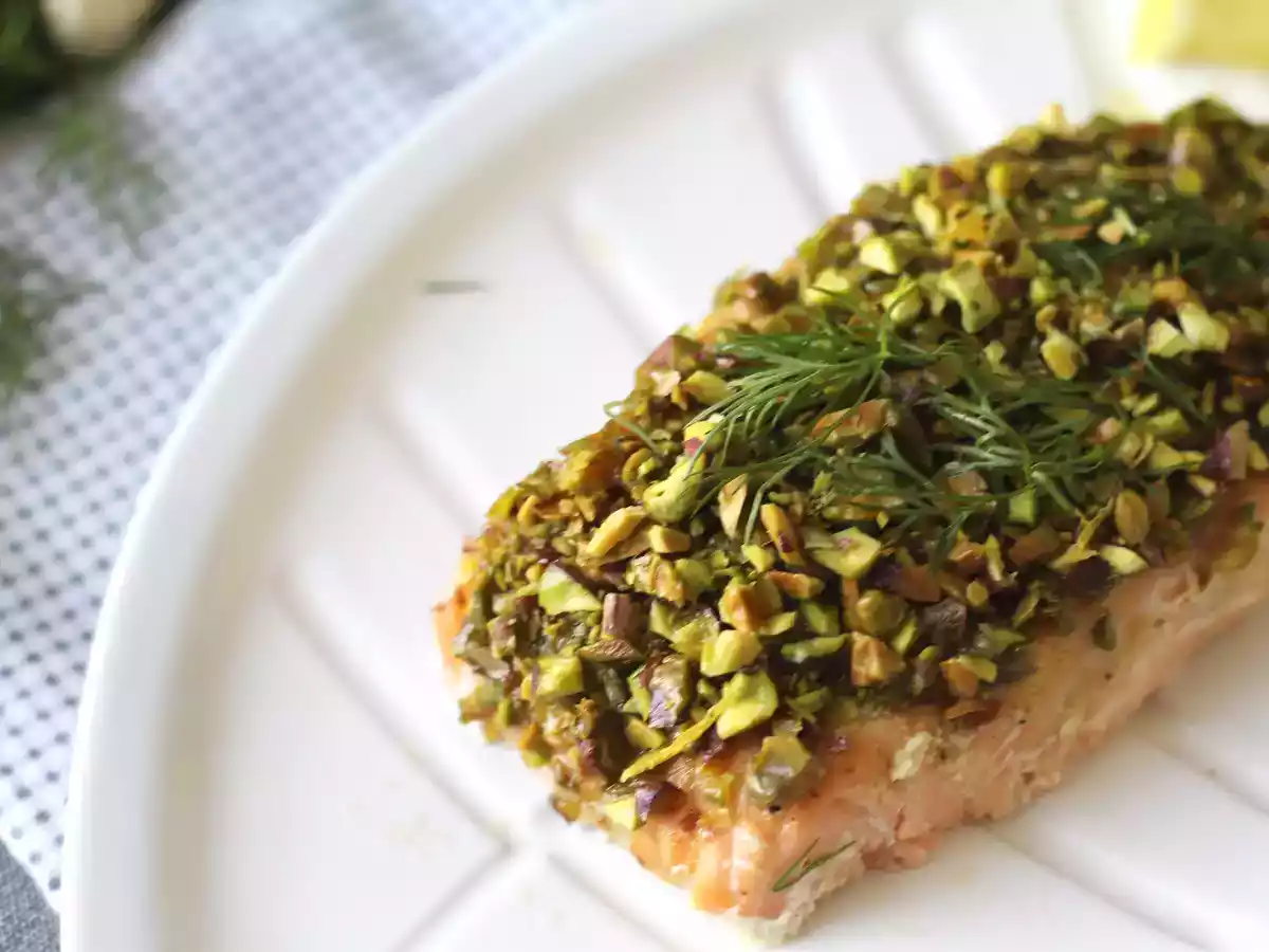 Zalm in pistachekorst - foto 3