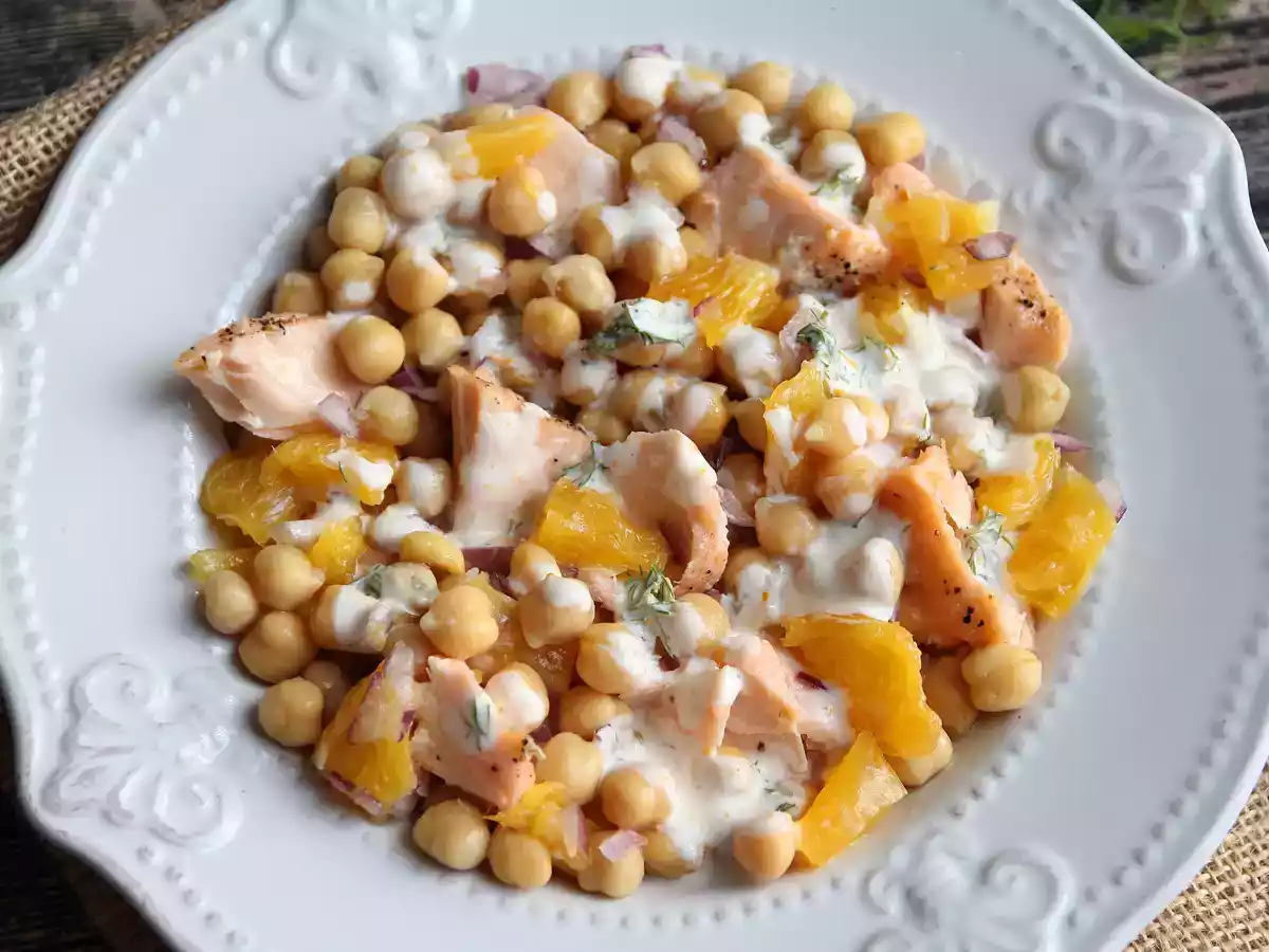 Zalm, kikkererwten en sinaasappelsalade - foto 4