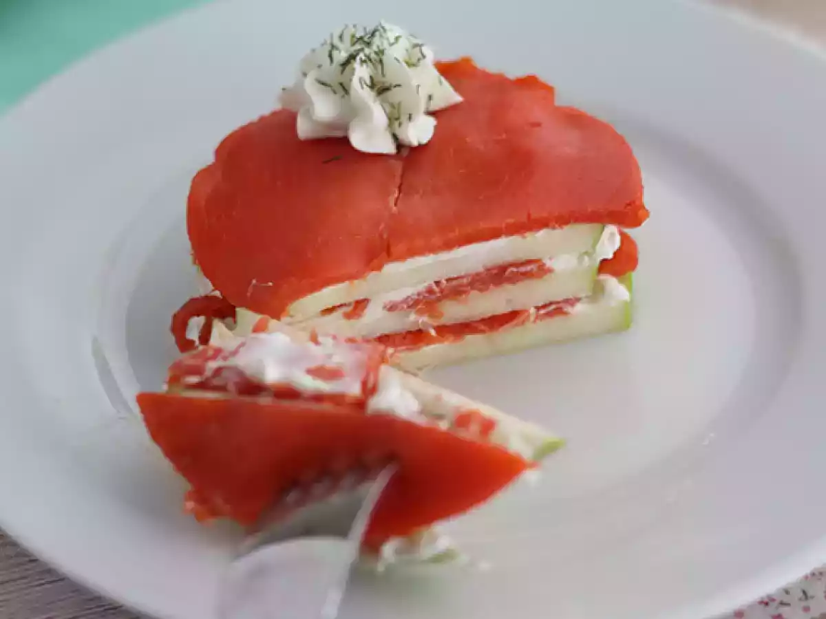 Zalm mille-feuille met groene appel - foto 2