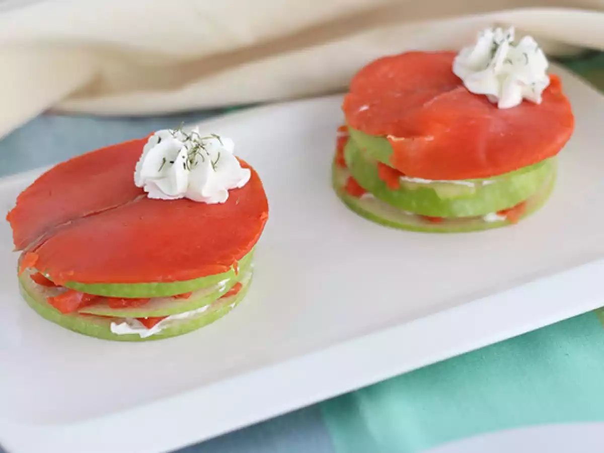 Zalm mille-feuille met groene appel - foto 3