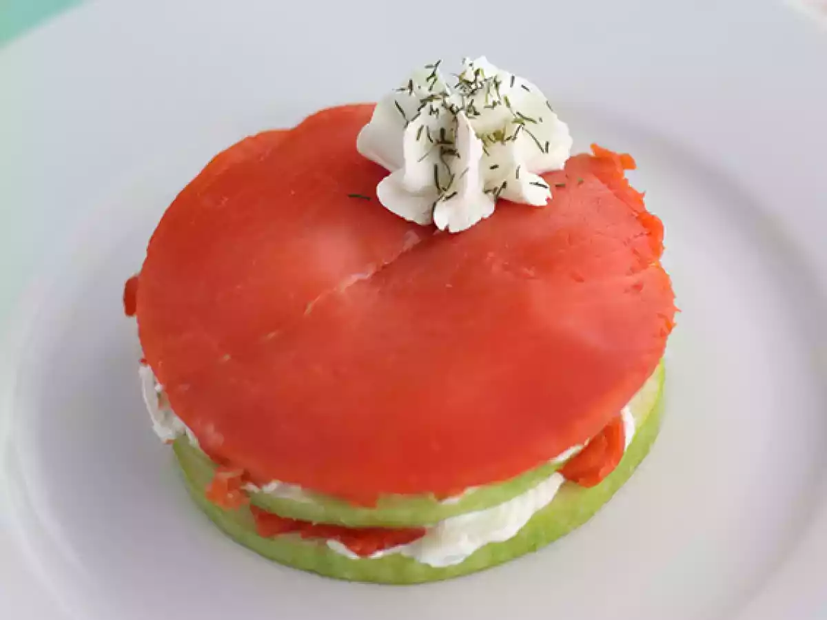 Zalm mille-feuille met groene appel - foto 4