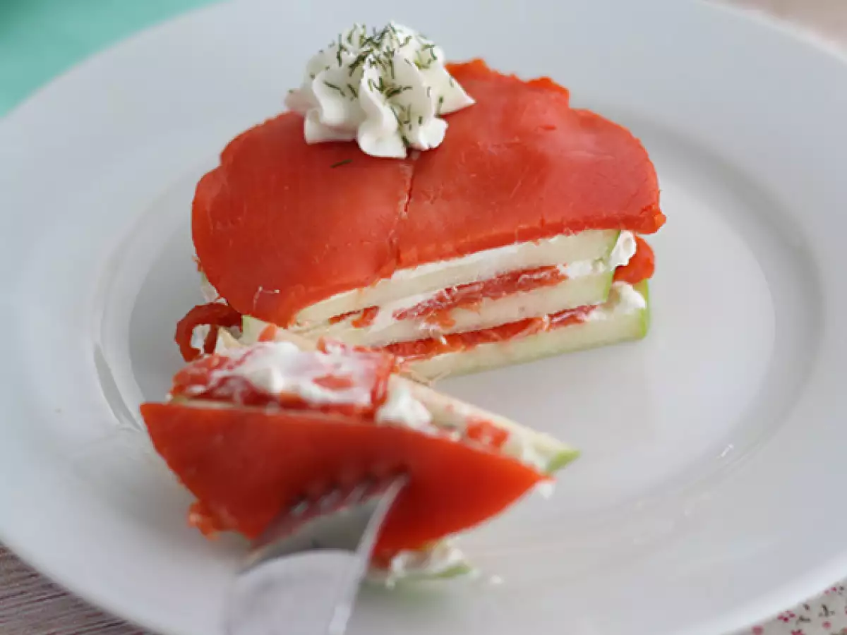 Zalm-millefeuille met groene appel - foto 2