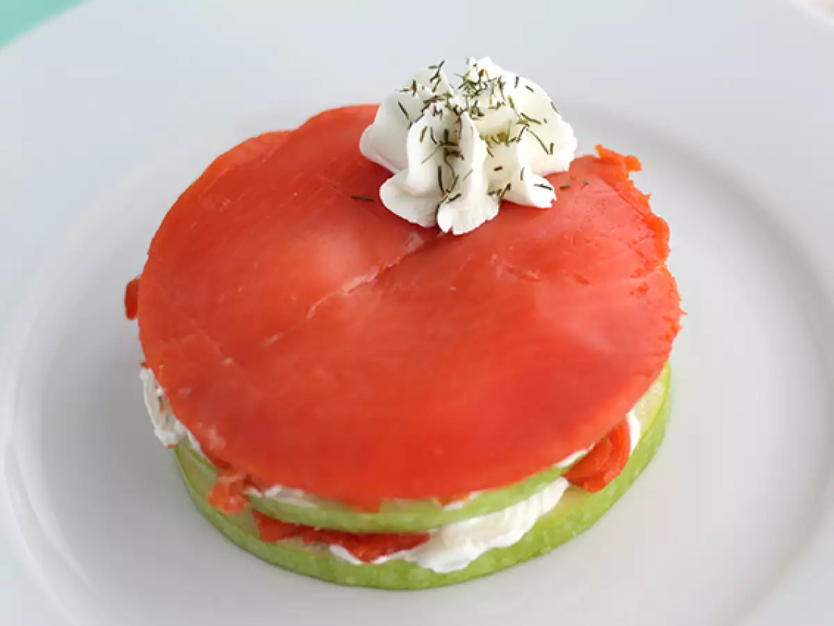 Zalm-millefeuille met groene appel - foto 4