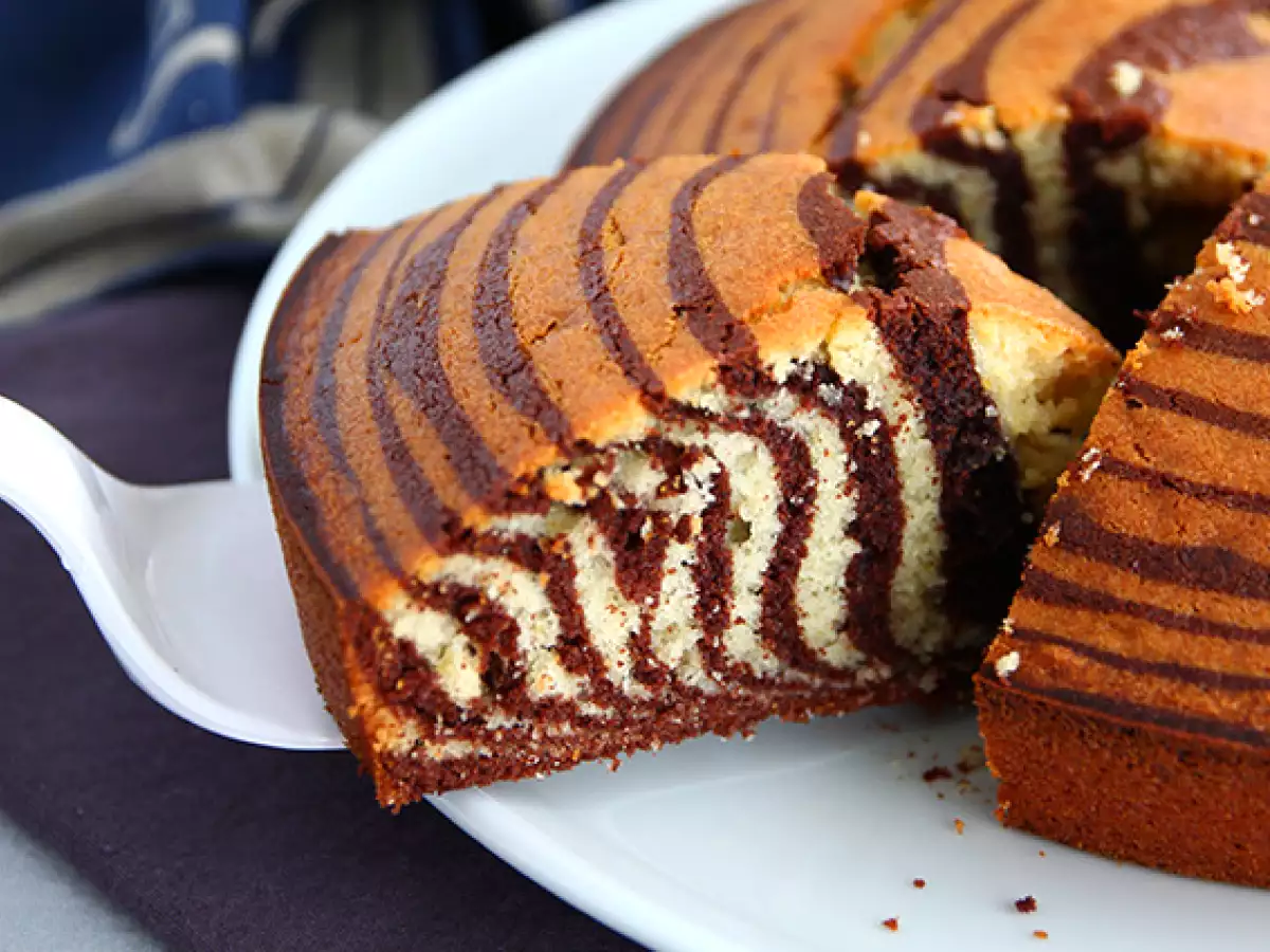 Zebracake: exotische marmercake (Italiaanse marmercake) - foto 3