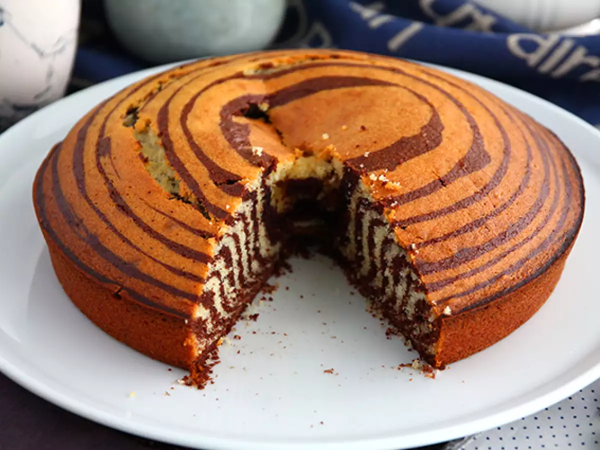 Zebracake: exotische marmercake (Italiaanse marmercake) - foto 4