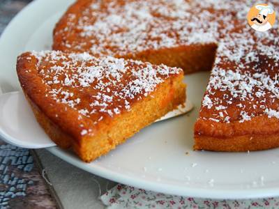 Zoete aardappel en kokos fondant taart