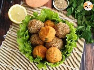 Zoete aardappel falafel