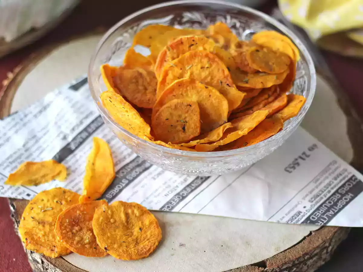 Zoete aardappelchips voor de magnetron - foto 2