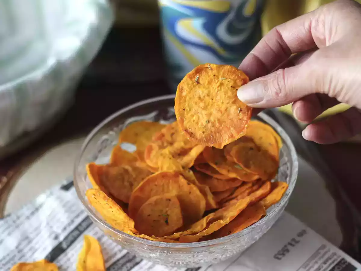 Zoete aardappelchips voor de magnetron - foto 4