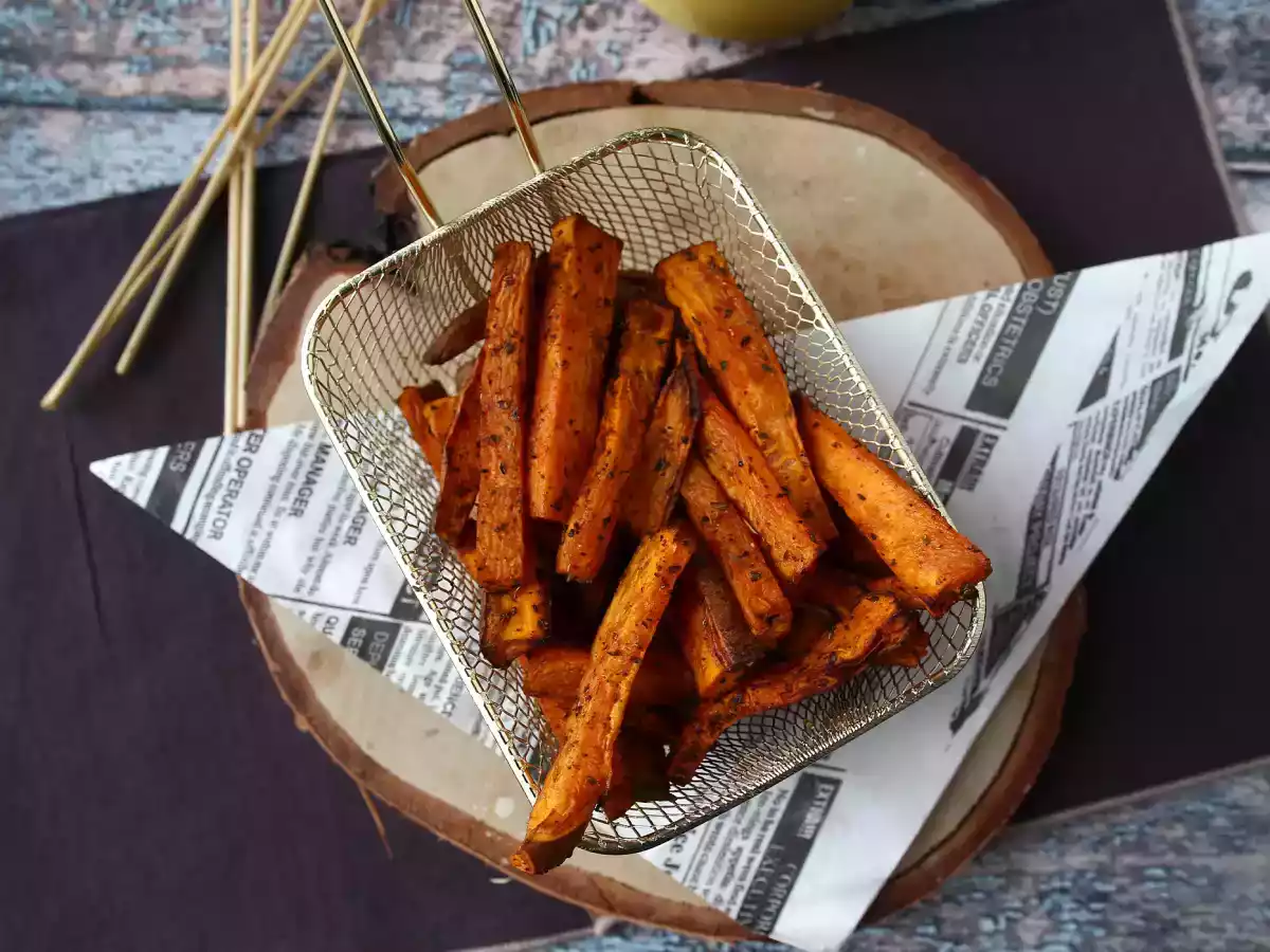 Zoete aardappelfrietjes in de Air Fryer, voor een knapperig, kauwbaar resultaat! - foto 2