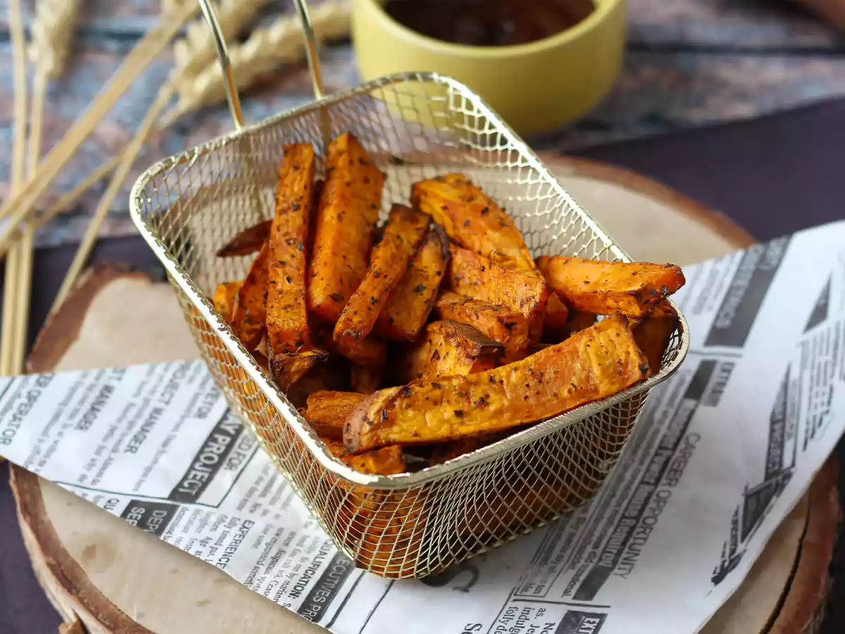 Zoete aardappelfrietjes in de Air Fryer, voor een knapperig, kauwbaar resultaat! - foto 3